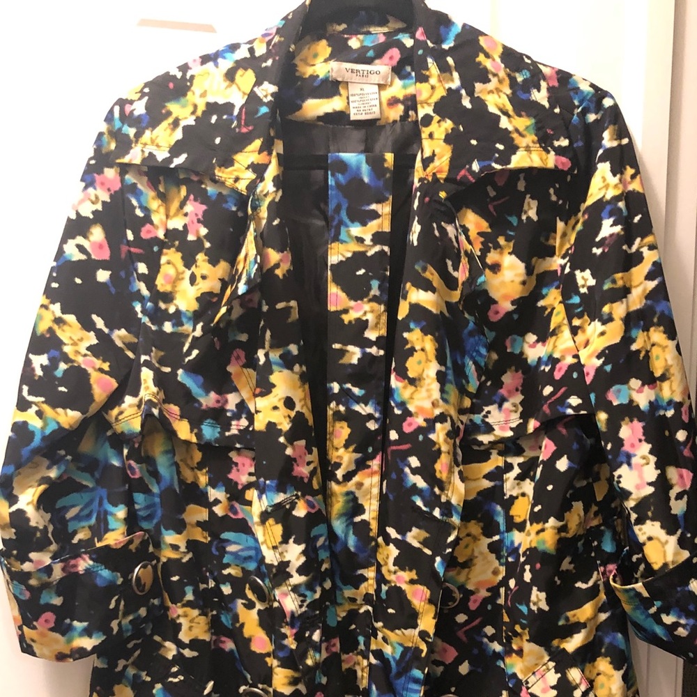 Never Worn Multicolor Trench w/belt